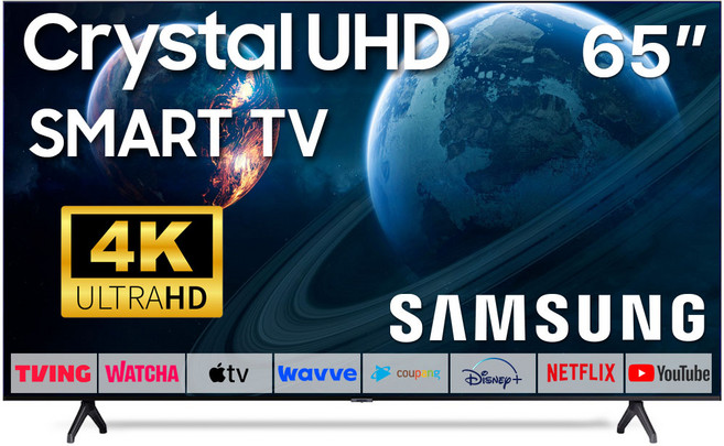 삼성 65인치 TV UHD 4K 스마트 크리스탈 65TU690T LED 미러링 넷플릭스 유튜브, 방문설치, 스탠드형