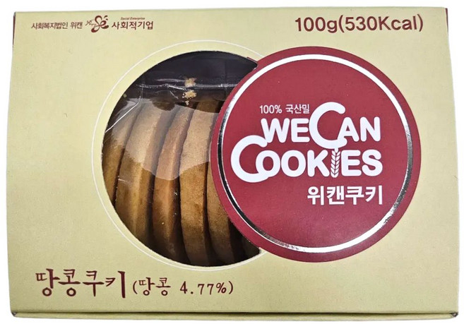 위캔 우리밀 수제 땅콩 쿠키 100g, 1개