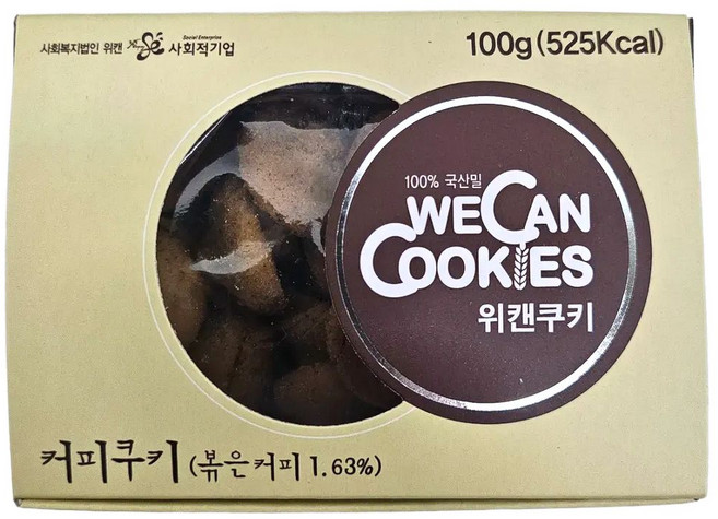 위캔 우리밀 수제 커피 쿠키 100g, 1개