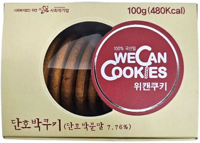 위캔 우리밀 수제 단호박 쿠키 100g, 1개