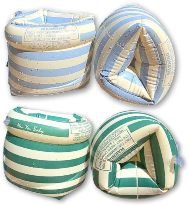 1+1 오피뉴 암튜브 KC인증 물놀이 성인암튜브 팔튜브, 그린줄무늬OPN, 2세트, 블루줄무늬OPN