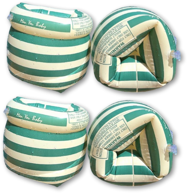 1+1 오피뉴 암튜브 KC인증 물놀이 성인암튜브 팔튜브, 그린줄무늬OPN, 2세트, 그린줄무늬OPN