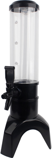 투데이리빙 LED 맥주 음료 타워 디스펜서 위스키 양주 와인 소주 술통 가정용 업소용 물디스펜서 시원한 카페 물통 다용도 대용량 보관통, 1개, 1.5L, R98826B(블랙