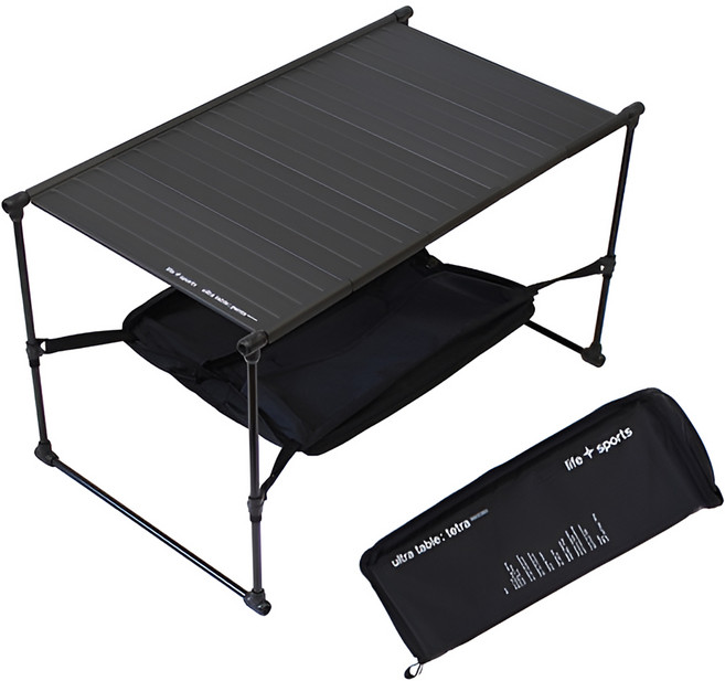 라이프스포츠 펜타 백패킹테이블 캠핑 경량 717g, 블랙