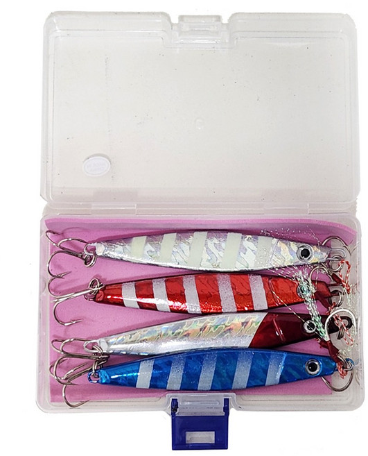 BNF 풀메탈지그 바다 라이트 지깅 농어 삼치 방어 갈치루어 4p, 80g, 4개, 4개모음