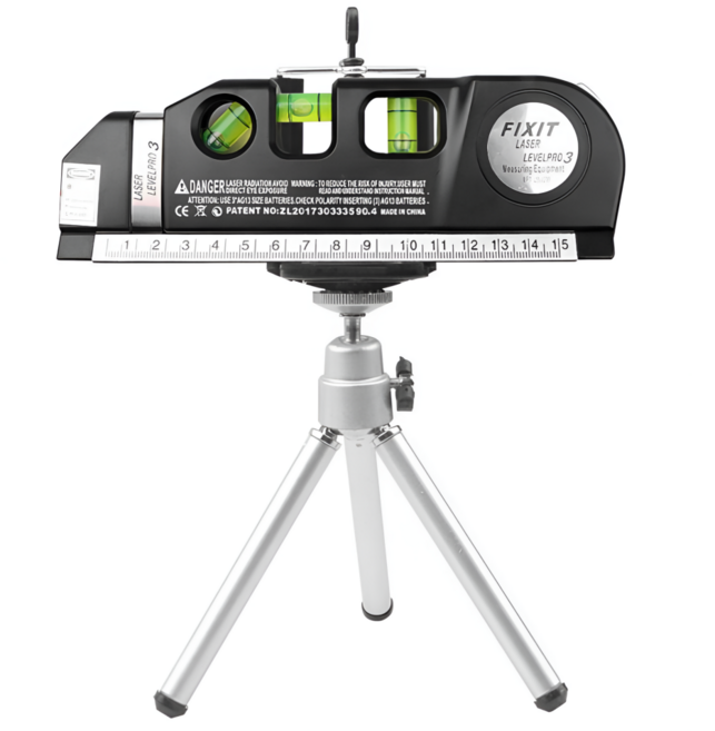 레이지데이즈 레이저 레벨기 삼각대 포함 줄자 수평계 라인 수직 수평기 측정, 1개