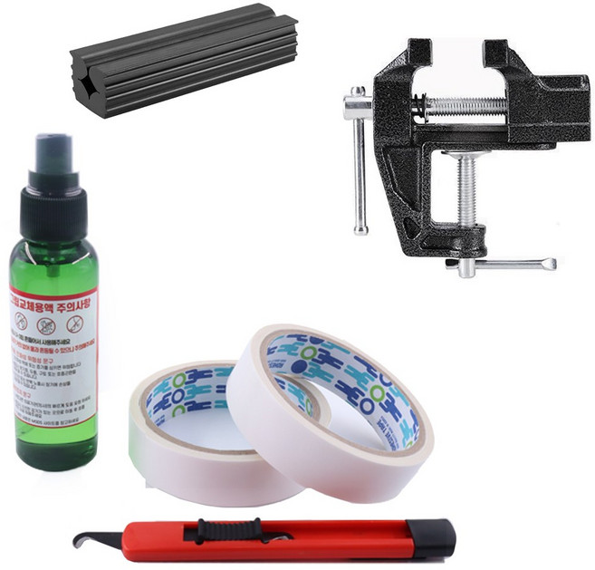 골프그립교체 5종세트 (교체액 후크칼 바이스 고무홀더 그립테이프), 1개