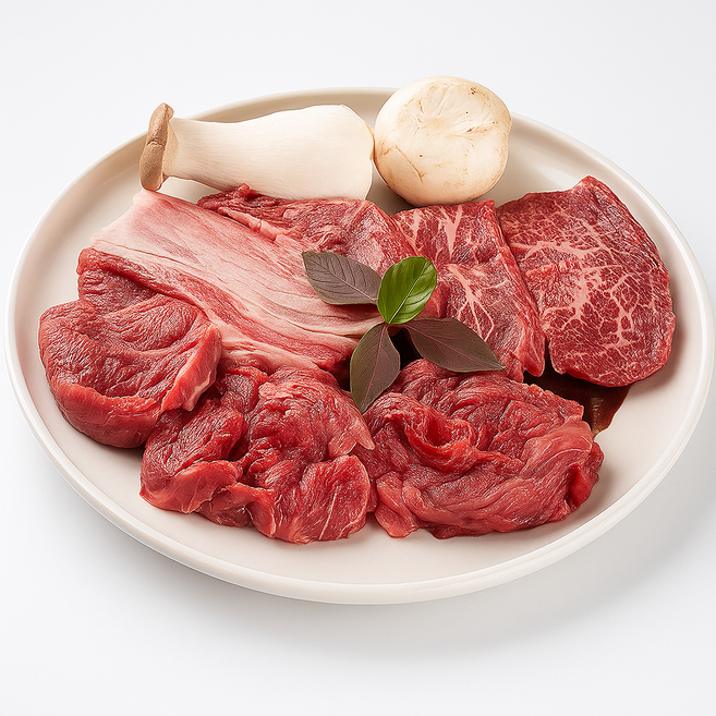 황금한우 한우 부채살 등 구이 등심 불고기 국거리 소량 골라담기, 1개, 05_모듬구이 100g