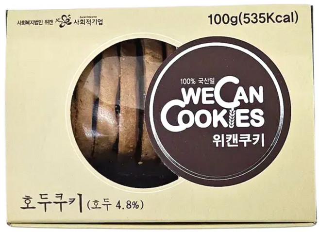 위캔 우리밀 수제 호두 쿠키 100g, 1개