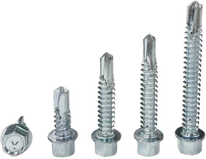 (유진코) 육각양날스크류 # 14 백색 한봉지 나사 육각머리 직결피스 판넬, 500개