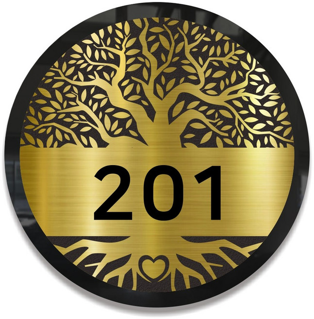 카시드 ROTREE 돈나무 돈들어오는 호실판 호수판 각인 음각 입체 숫자판 호실표시 호실번호 호수번호 룸넘버 방번호 방문번호 도어사인 아파트 현관문 빌라 원룸 오피스텔 호텔 모텔, 골드(황동), 기본으로 제작