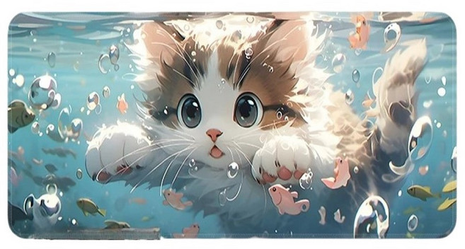 875v 귀여운 고양이 장패드 800x300mm, 1개, 잠수냥