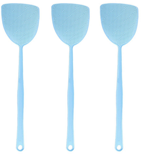 바이트 가정용 옛날 모기 파리채, 블루, 3개