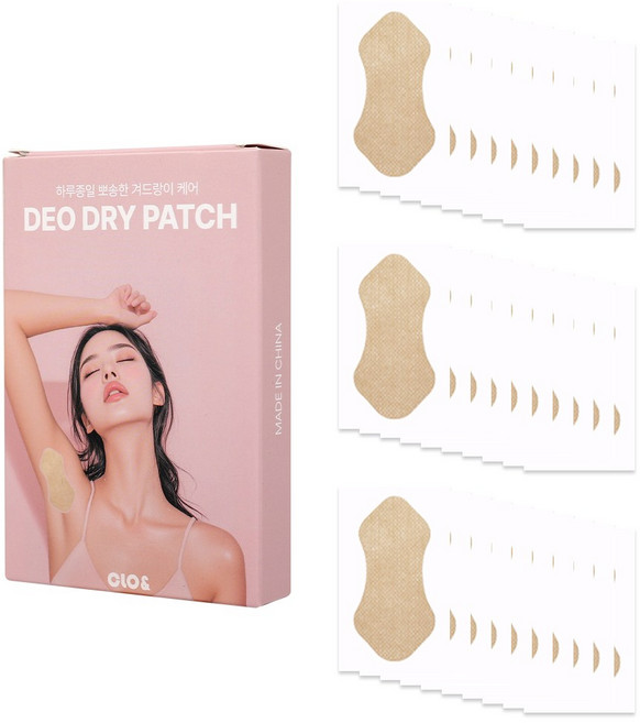 클로앤 겨드랑이 패드 땀 흡수 겨땀패치, 30개