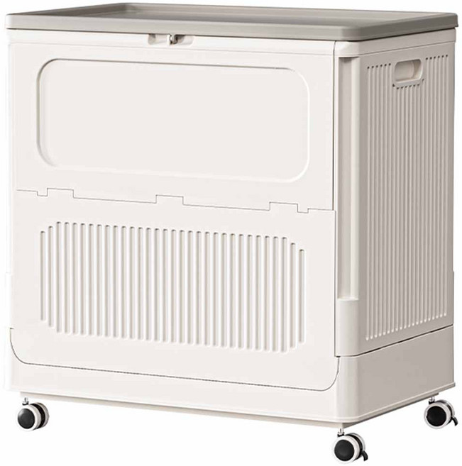 수납하마 리빙박스 대용량 접이식 정리함 멀티수납, 화이트, 1개