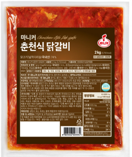 마니커 춘천식 닭갈비 [냉동 2kg], 2kg, 1개