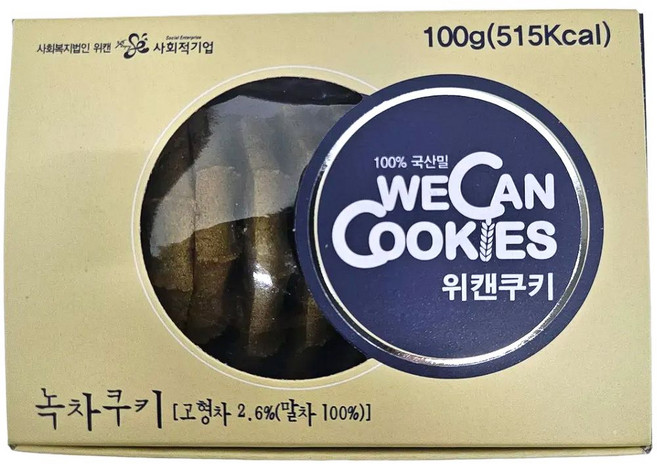 위캔 우리밀 수제 녹차 쿠키 100g, 1개