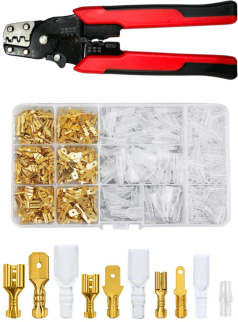 DIY신주압착단자(골드)270PCS+다용도 압착기 모듬 터미널 커넥터, 1세트