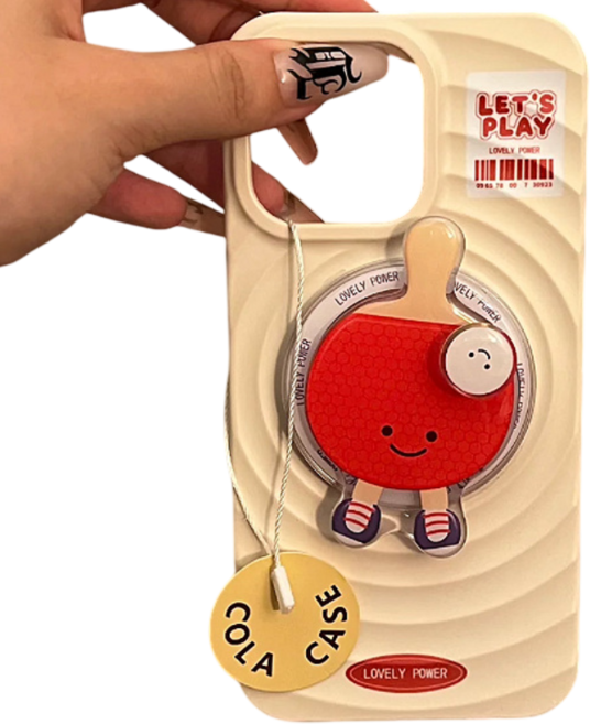 아이폰16 그립톡 케이스 배드민턴 탁구 디자인 케이스 지문방지 힌지 보호 젤하드케이스