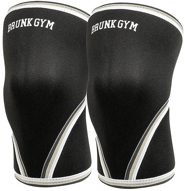 브렁크 헬스 무릎보호대 니슬리브 좌우 세트, 블랙