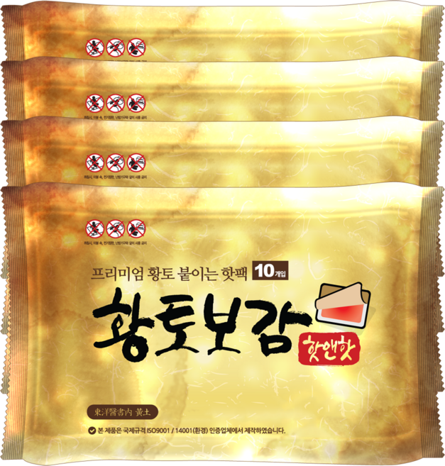 핫앤핫 황토 붙이는 핫팩 10p, 4개