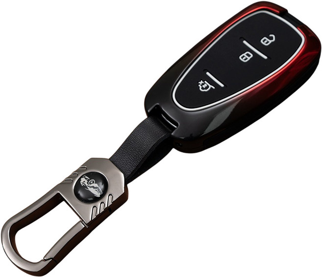 쉐보레 호환 차 케이스 자동차 스마트키 커버 메탈 리모컨 키홀더 차량용품, 3버튼_MG04, 레드