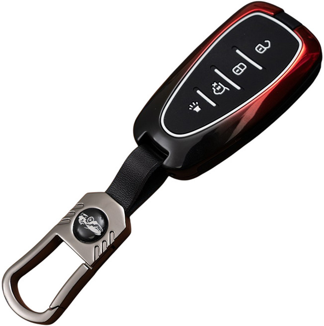 쉐보레 호환 차 케이스 자동차 스마트키 커버 메탈 리모컨 키홀더 차량용품, 4버튼_MG05, 레드