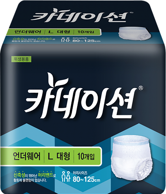 카네이션 요실금팬티 언더웨어 대형 8팩(80매) 성인용기저귀, 10개입, 8세트