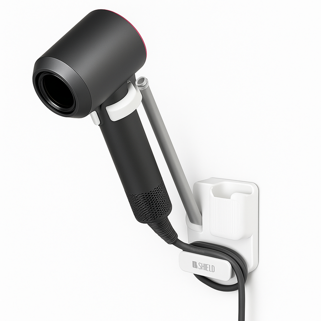 비쉴드 무타공 각도조절 헤어드라이기 거치대 X1, 1개, 화이트