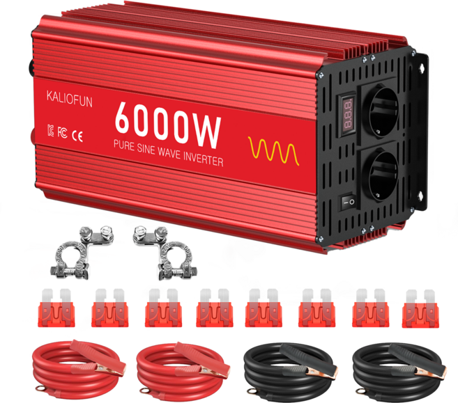 KALIOFUN 순수 정현파 인버터 220V 60HZ 태양광 캠핑용 KC인증, 6000W-24V-220V, 1개