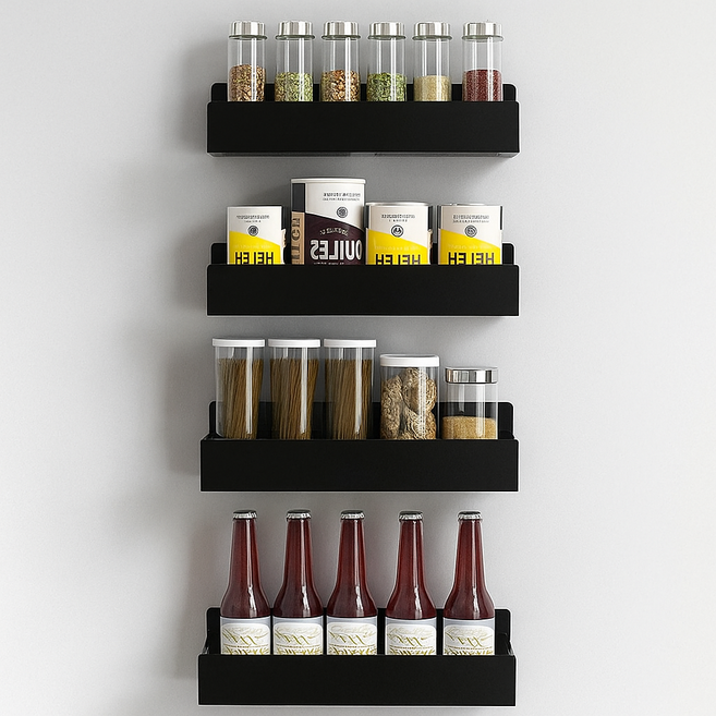 별별샵 초강력 냉장고 세탁기 자석 선반 2개입, 블랙