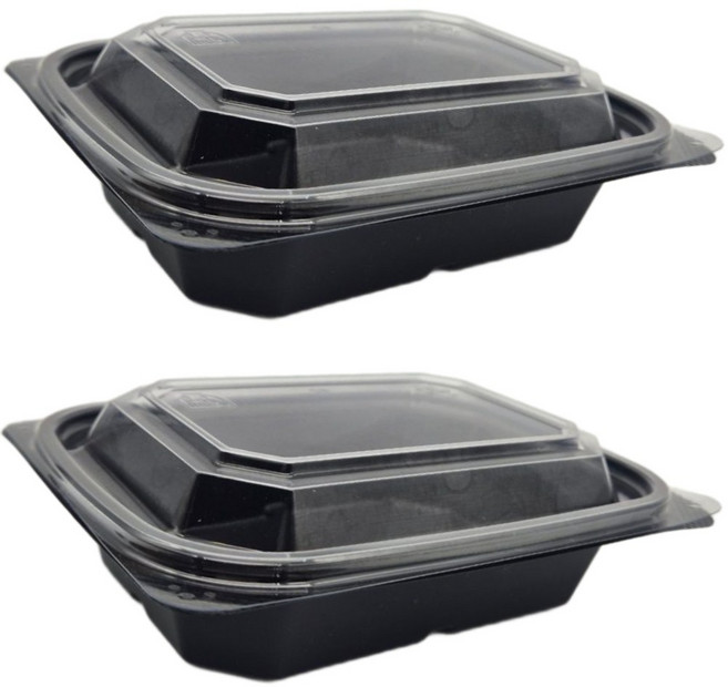 팜스용기 일회용 도시락용기 DS-202 블랙, 300개, 1개