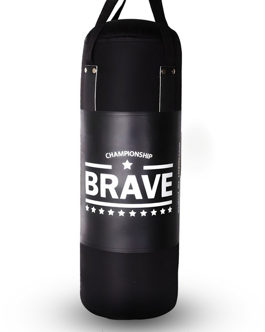 브레이브 저소음 가정용 샌드백 한국생산+연결밴드 80cm속빵빵, 브레이브 파워 샌드백_80cm_블랙 에디션