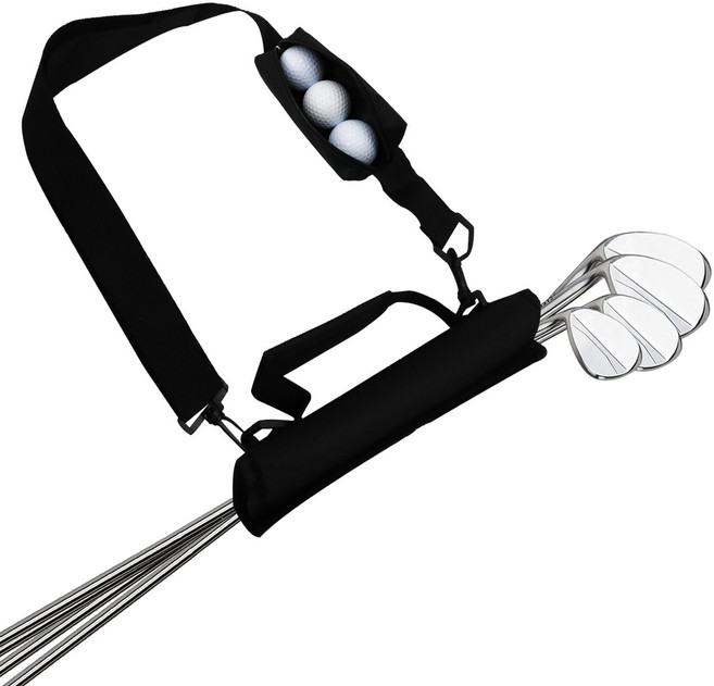 지칸디 골프 경량 미니 하프백 하프주머니 쿼터백, 블랙