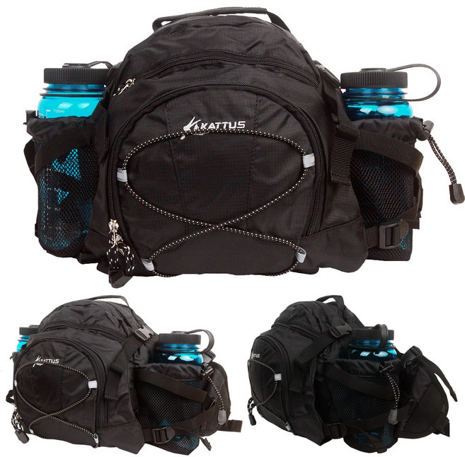 카투스 정품 15리터 힙색 배낭 남자슬링백 등산배낭 등산가방 벨트식힙색, 블랙