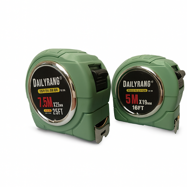 오토락 인치 겸용 5m줄자 7.5m줄자 2개 자동잠금기능, 1세트