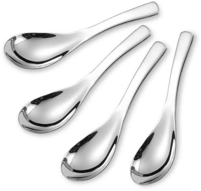 보니픽 스텐 큰숟가락 디저트 서빙 국물 스푼 수저, 4개