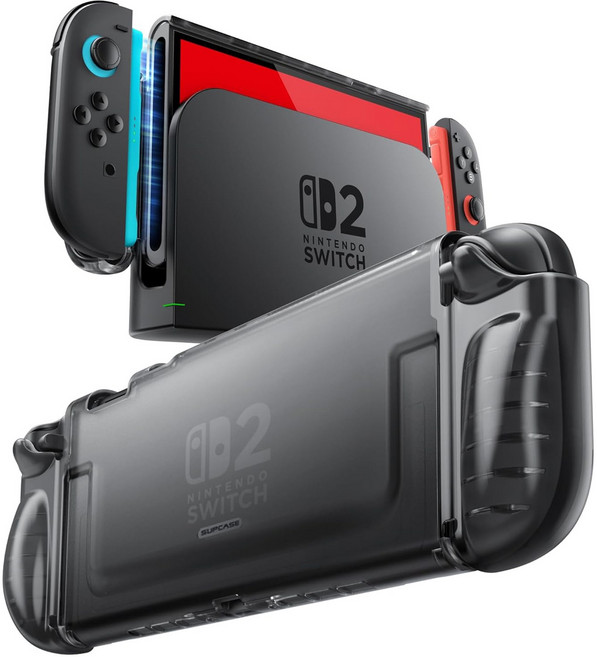 닌텐도 스위치2 케이스 SUPCASE 클리어원터치그립 조이콘 장탈착 구조 케이스, 1개, 클리어블랙, ClearGrip