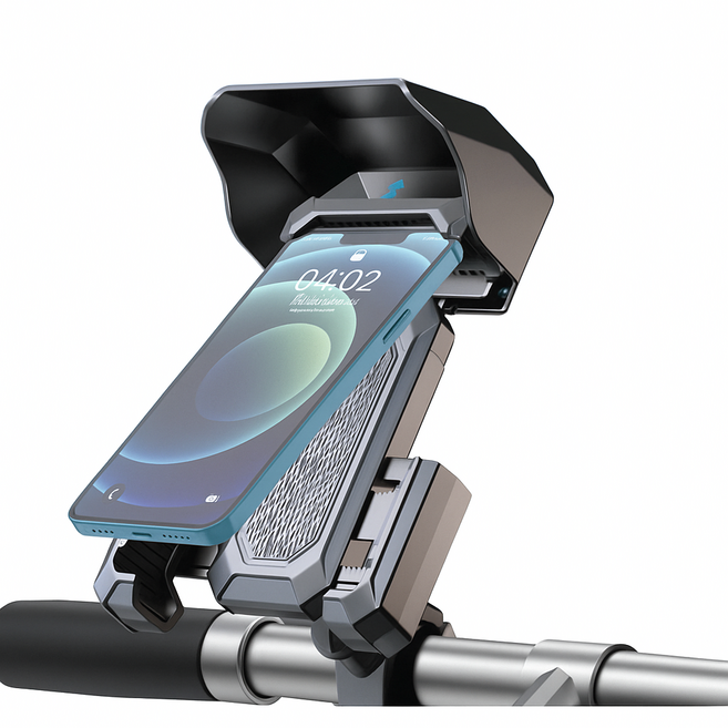 자오자오 오토바이 핸드폰 거치대 햇빛 가리개 자전거 휴대폰 거치대 빗물, 블랙 1세트