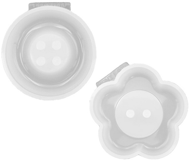 [마니랜드] 거대 단추 몰드 2종 세트, (2종 세트) 원형 단추+꽃 단추 몰드