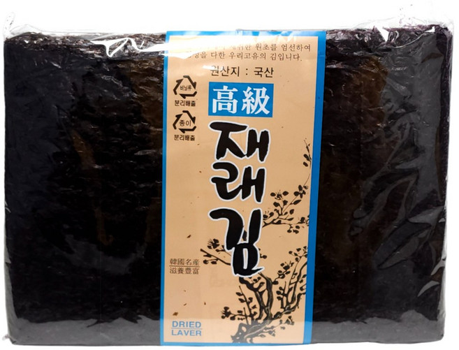 엄마애바다 국산 재래김 100장, 100개, 200g내외