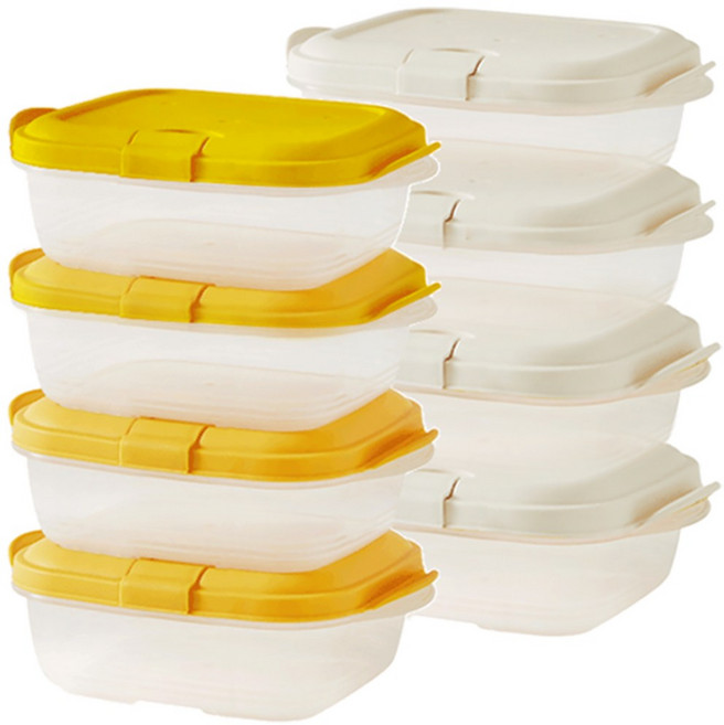 락앤락 냉동밥도 갓지은 밥처럼 피앤큐 스팀홀 냉동밥 보관용기, 400ml 8P세트, 1세트