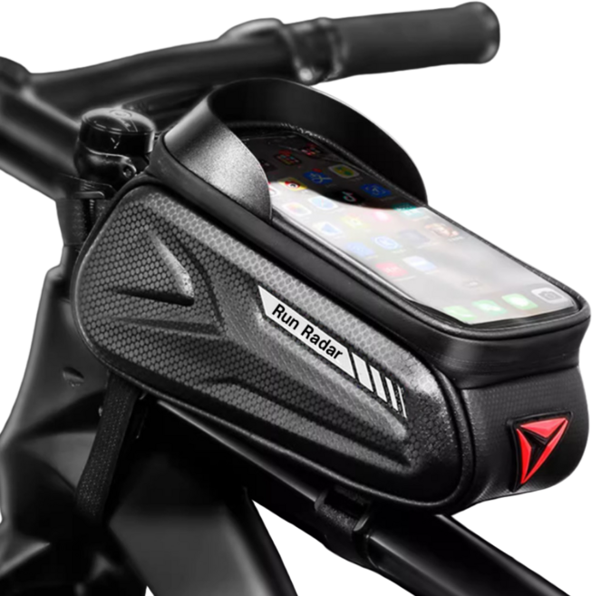 런레이더 자전거 터치스크린 거치대 핸들가방, 1개, 블랙