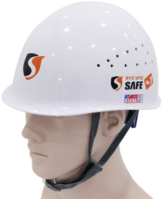 SSEDA 쎄다 MP형 통풍 안전모 (자동내피) + 턱끈 / 건설 작업 머리보호 헬멧 머리 보호대 건설안전작업모, 쎄다MP 통풍 안전모(자동) : 화이트(무인쇄), 본품 턱끈이 제공됩니다, 1개