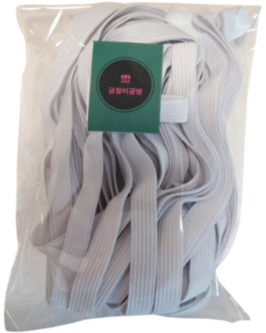 긍정미공방 코메즈밴드 10mm 12마 허리고무밴드, 화이트, 1개