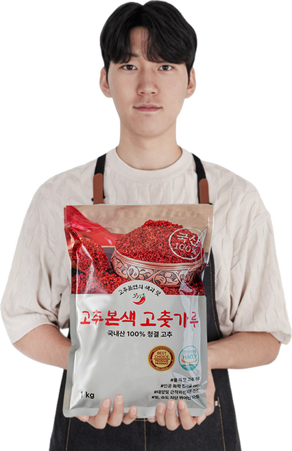 고추가루 국산 100% 반 태양초 고추장용 고운 보통맛 보통매운맛 안동 햇고춧가루 2025년 HACCP 프리미엄 고추본색, 2kg, 1개