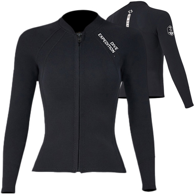 민트스쿨 2.1mm 남성용/여성용 스킨스쿠버 다이빙슈트, 카본블랙