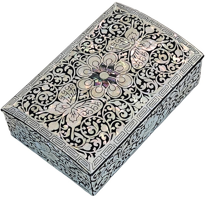 나비와 당초 나전칠기 자개 명함함 보석함 외국인 바이어 스승의날 선생님 선물 자개함, 1개