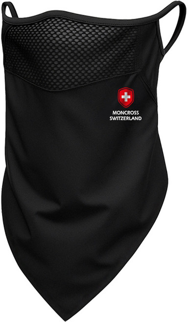 몽크로스 UV 자외선차단 쿨링 안면마스크 냉감 메쉬 스포츠용 골프 등산 자전거용, 블랙