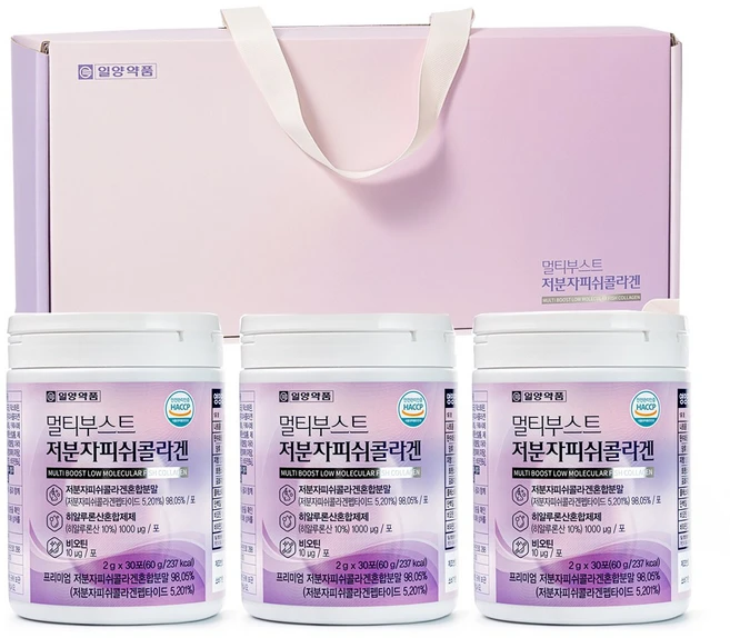 일양약품 멀티부스트 저분자 피쉬콜라겐 30포 x 3개입 선물세트, 1세트 - 쿠팡